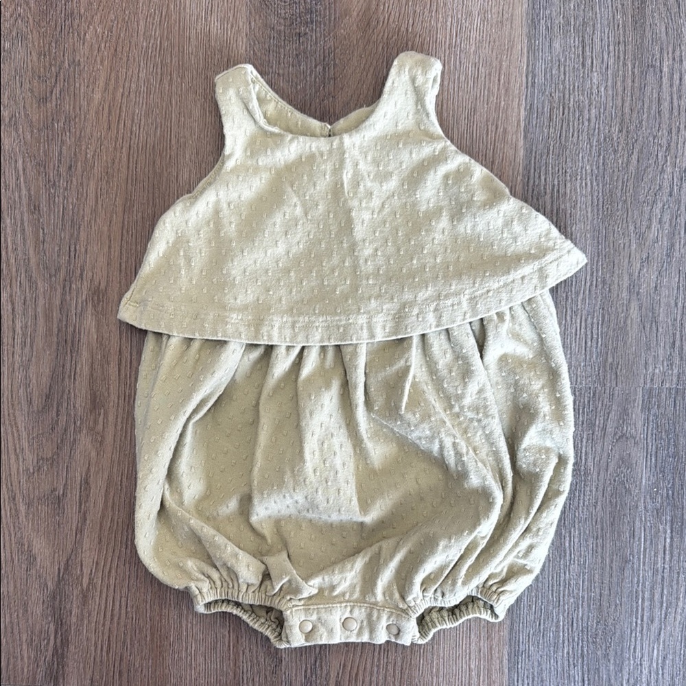Mabel + Honey Adorable Baby Romper in sage green